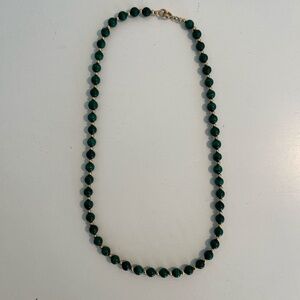 Antique malachite necklace with small gold spacer beads